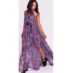 Show Me Your Mumu Bronte Maxi Dress in Boa Rainbow Print